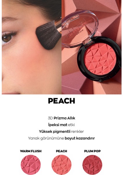 3D Matte Blush Mat Allık Peach