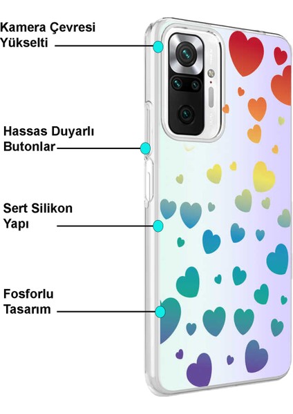 Xiaomi Redmi Note 10 Kapak Inek Desenli Fosforlu Silikon Kılıf