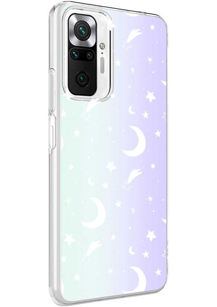 Xiaomi Redmi Note 10 Pro Kapak Ay Desenli Fosforlu Silikon Kılıf
