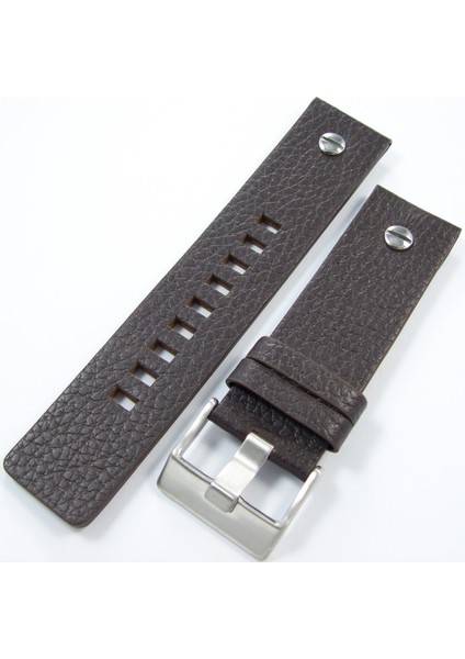 Vidalı 24MM Kahverengi Deri Saat Kayışı Diesel Model Saat Kordonu