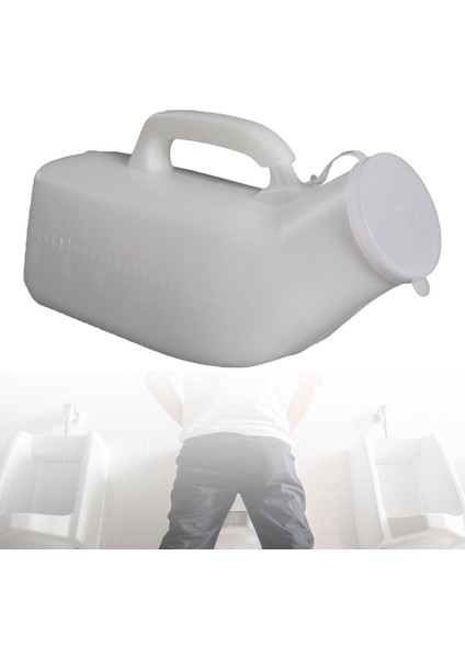 Tutlu ve Kapaklı Erkek Urinal Gezginler Için 1200ML Yatak Beyaz Beyaz (Yurt Dışından)