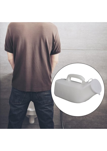Tutlu ve Kapaklı Erkek Urinal Gezginler Için 1200ML Yatak Beyaz Beyaz (Yurt Dışından)