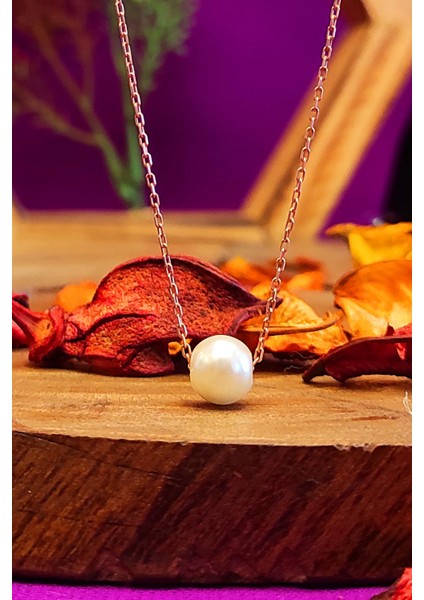 İnci Kolye Ucu Rose Gümüş Zincirli İncili Bayan Kolyesi UC-516 fiyatları