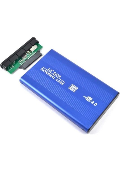 2.5'' Inç Sata 2.0 HDD Harddisk Kutu Aliminyum Gövde - Harici HDD Hard Disk Kutusu Mavi
