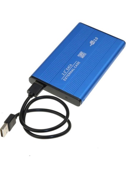 2.5'' Inç Sata 2.0 HDD Harddisk Kutu Aliminyum Gövde - Harici HDD Hard Disk Kutusu Mavi