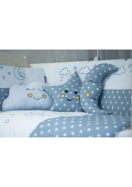 Bebek Uyku Seti Nevresim Takımı 80x130 Cloudy Mavi