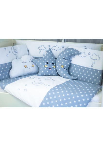 Bebek Uyku Seti Nevresim Takımı 80x130 Cloudy Mavi fiyatları