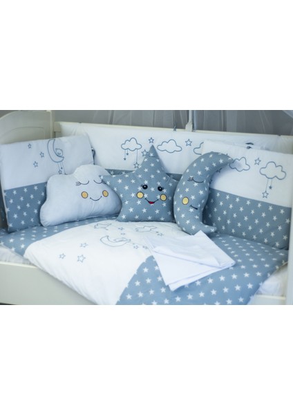 Bebek Uyku Seti Nevresim Takımı 80x130 Cloudy Mavi modelleri