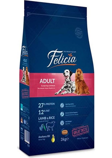 Az Tahıllı Kuzulu Yetişkin Köpek Maması 3 kg