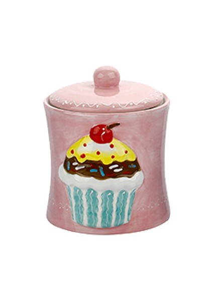 Cupcake Seramik 12 cm Orta Kavanoz