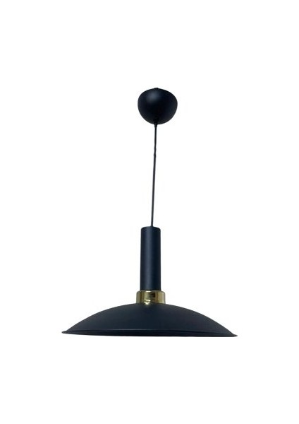 Retro Metal Dekoratif Siyah Rustik Tekli Sarkıt Avize Çap 35 cm