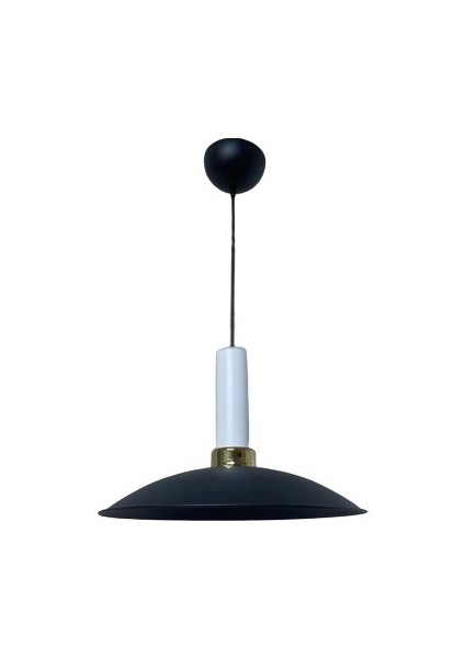 Retro Metal Dekoratif Siyah Rustik Tekli Sarkıt Avize Çap 35 cm