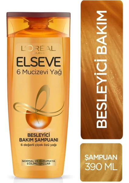 L'Oréal Paris Elseve Mucizevi Yağ Besleyici Bakım Şampuanı 390 ml