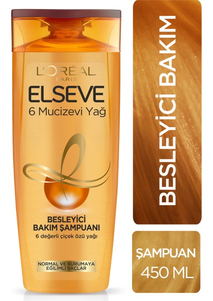 L'Oréal Paris Elseve Mucizevi Yağ Besleyici Bakım Şampuanı 450 Ml