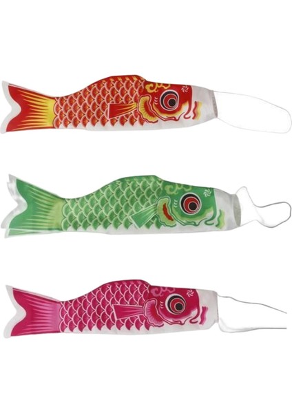 3x Bayrak Sazan Eser Bayrak Bahçe Açık Kırmızı Pembe Yeşil 55CM (Yurt Dışından)