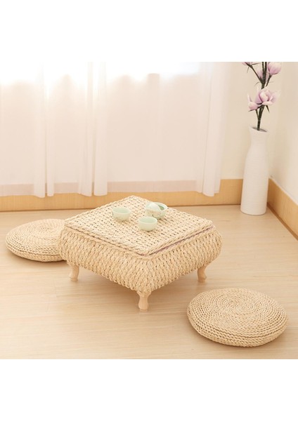 Japon Tarzı Straw Futon Örme Yuvarlak Koltuk Yastık Dia. 30CM (11.81 ") Pouf (Yurt Dışından) fiyatları