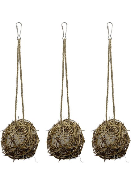 3x Globe Sinek Kuşu Nesters Rattan Balls Papağan Kuşu Yuvalama Açık Bahçe (Yurt Dışından)