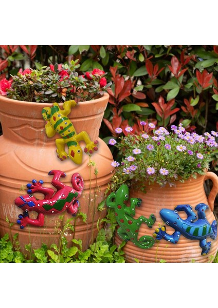 4pcs Gecko Dekor Asma Dekorasyonlar Bahçe Heykelleri Çekme Çimen (Yurt Dışından) modelleri