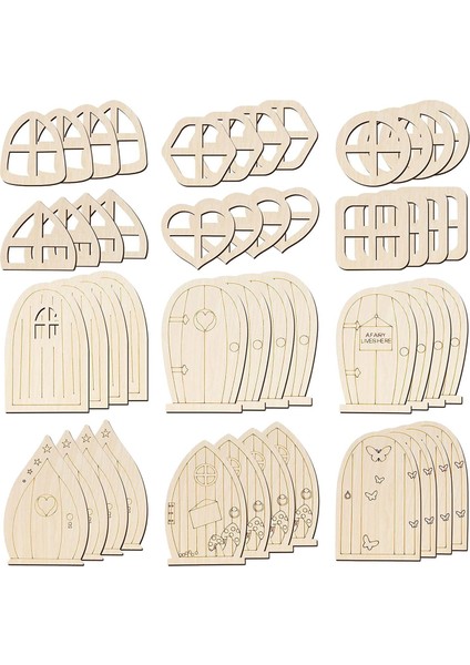 48PCS Doğum Günü Boyama Ahşap Peri Pencere Kırsal Stil (Yurt Dışından) fiyatları