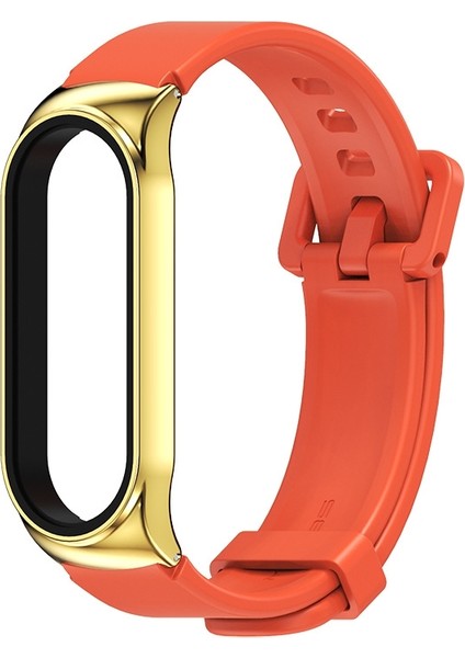 Xiaomi Mi Band 3/4/5/6 Turuncu+Altın Için Silikon Saat Band (Yurt Dışından)