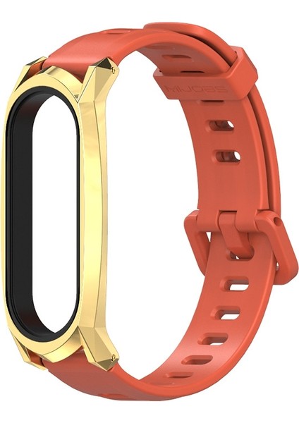 Xiaomi Mı Band Için 6/5/4/3 Silikon Kayış, Stil: Gt Case Turuncu+Aln (Yurt Dışından)