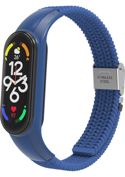 Xiaomi Mi Band 7 Soğuk Mavisi Için Naylon Örgülü Saat Bandı (Yurt Dışından)