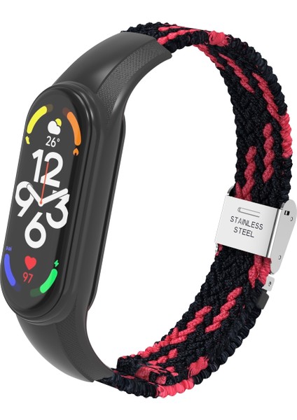 Xiaomi Mi Band 7 Siyah Kırmızı Için Naylon Örgülü Saat Bandı (Yurt Dışından) fiyatları