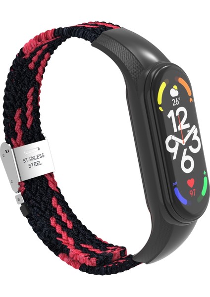 Xiaomi Mi Band 7 Siyah Kırmızı Için Naylon Örgülü Saat Bandı (Yurt Dışından) modelleri