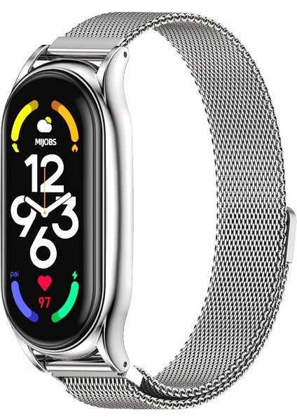 Xiaomi Mi Band 7/7 Nfc Gümüş Için Milan Manyetik Saat Band (Yurt Dışından)