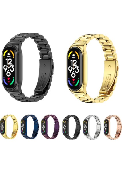 Xiaomi Mi Band 7/7 Nfc Black Için Cs Paslanmaz Ste Watch Band (Yurt Dışından)