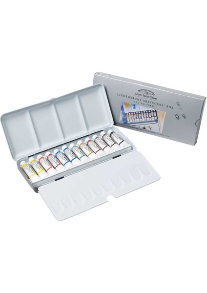 : Professional Tüp Suluboya Seti : 12 Renk x 5 ml Tüp (Metal Kutulu)