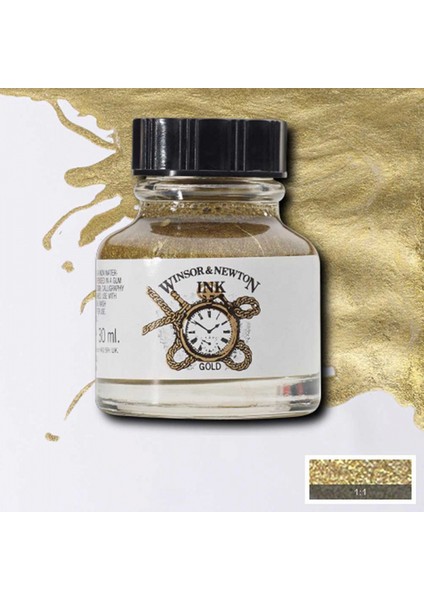 Winsor & Newton : Çizim Mürekkebi : 30 ml : Gold 283