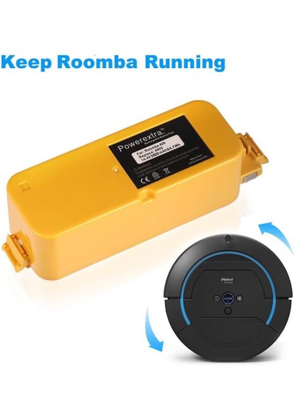 144V 3800 mAh Irobot Roomba 400 Serisi ile Uyumlu Yedek Pil