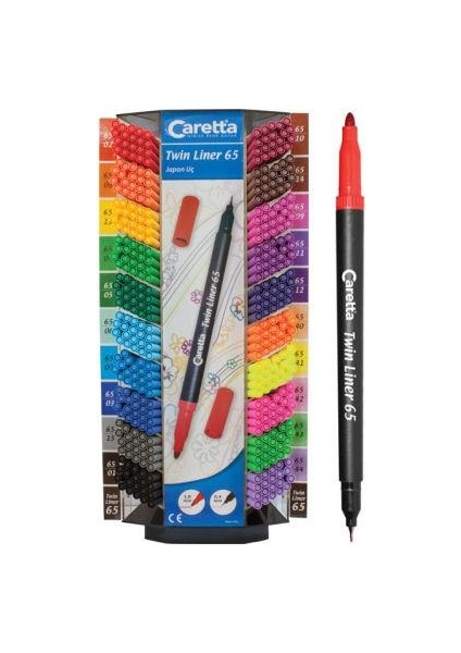 Caretta Twin Liner 65 Çift Uçlu Keçeli Kalem Gri