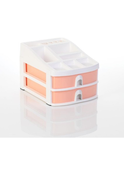 Ops Co 7200 2 Çekmeceli Masaüstü Organizer Pastel Turuncu