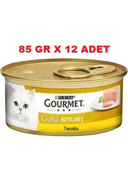 Gourmet Kıyılmış Tavuklu Yetişkin Kedi Konservesi 85 gr X12