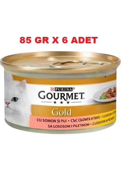 Gourmet Parça Etli Soslu Somon Tavuk 85 gr x 6