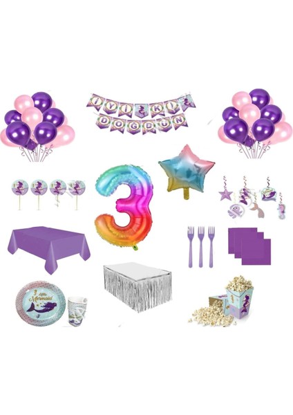 Deniz Kızı Doğum Günü Seti 3 Yaş