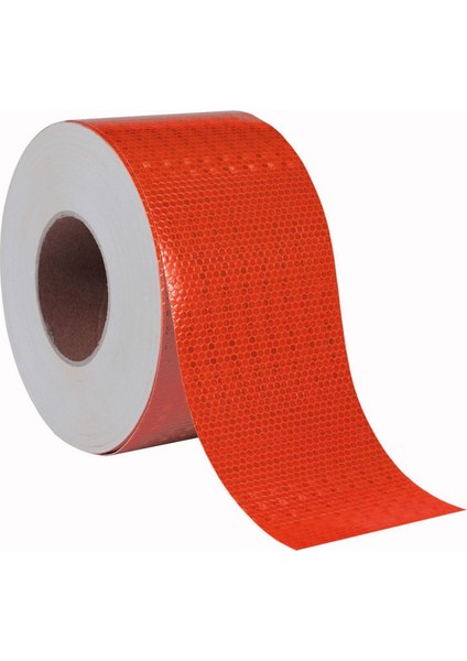 Reflektörlü Reflektif Fosforlu Şerit Bant Reflek Ikaz Bandı 10 cm Kırmızı-46 Metre