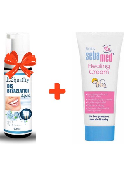 E2'quality Diş Beyazlatıcı Köpük + Sebamed Önleyici Pişik Kremi 50 ml