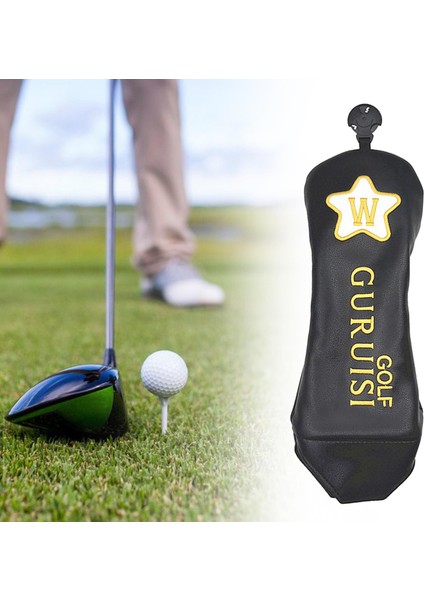 Pu Club Headcover Slip Non Slip Golf Ahşap Kafa Kapağı Koruyucu Aksesuarlar W Siyah 13.8 x 4.7 inch (Yurt Dışından) fırsatları