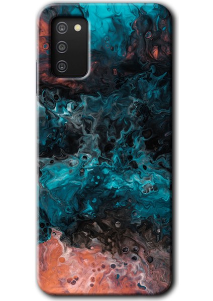 Samsung Galaxy A02S Kılıf Hd Desen Baskılı Arka Kapak - Liquid Colorfull