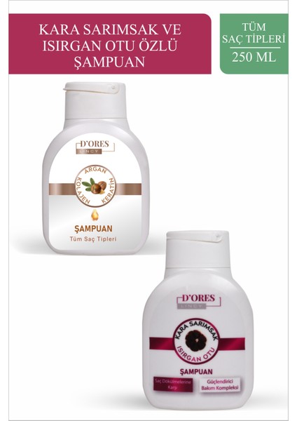 Set- Karasarımsak Ve Isırgan Otlu-Argan Keratin Ve Kolojen Içerikli Doğal Bitkisel Şampuan 250 Ml