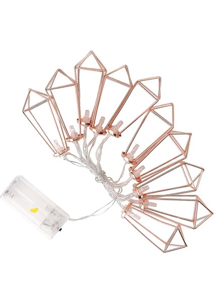 10 Led'ler Dize Işıkları Pil Kumandalı Peri Işık Lambası Sıcak Beyaz 116 cm Rose Gold Pırlanta (Yurt Dışından)