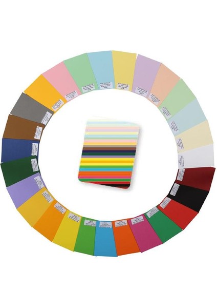 Alex Schoeller Kolej Fon Kartonu 160 Gr. 50X70 Cm. 100'LÜ Paket 10 Renk Karışık