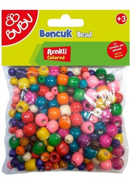 Bubu Ahşap Yuvarlak Boncuk Renkli Karışık