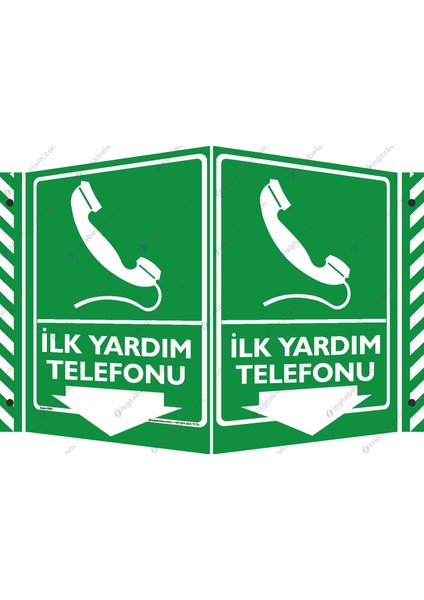 Ilk Yardım Telefonu Aşağı Ok/25x35cm/dekota