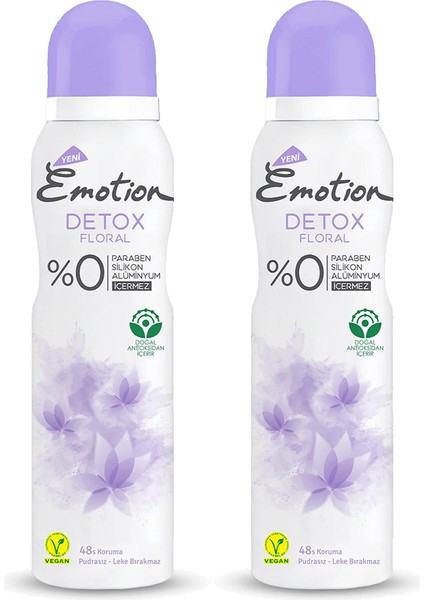 2 Adet Detox Floral Kadın Deodorant Sprey 150 ml