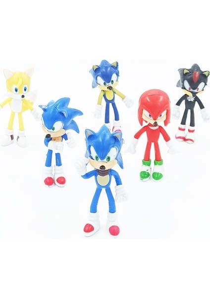 Sonıc Oyuncak 6'lı Et Figür Knuckles Taıls Shadow Sonic 10 cm