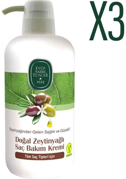 Doğal Zeytinyağlı Saç Kremi 600 ml x 3